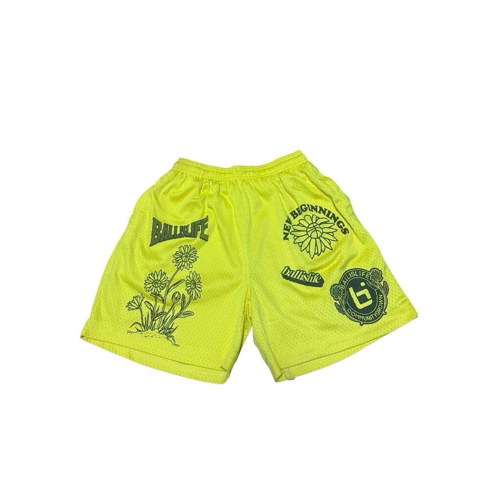 Ball Is Life Yellow 5’’ Growth Mesh Yellow Drawstring Shorts XL